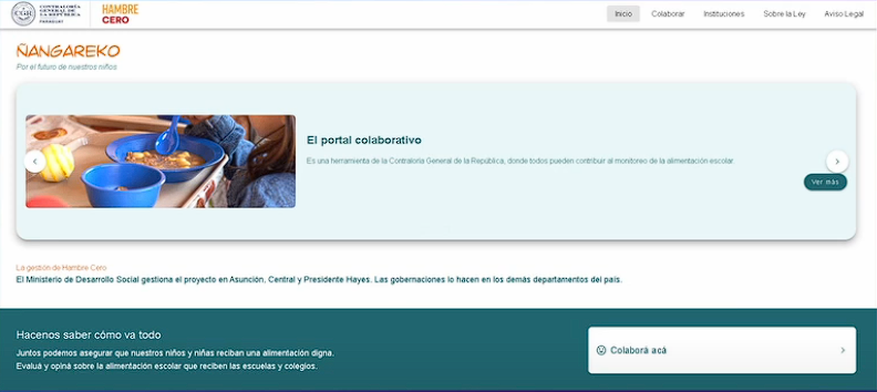 Contraloría habilita portal digital para monitorear Programa Hambre Cero en escuelas