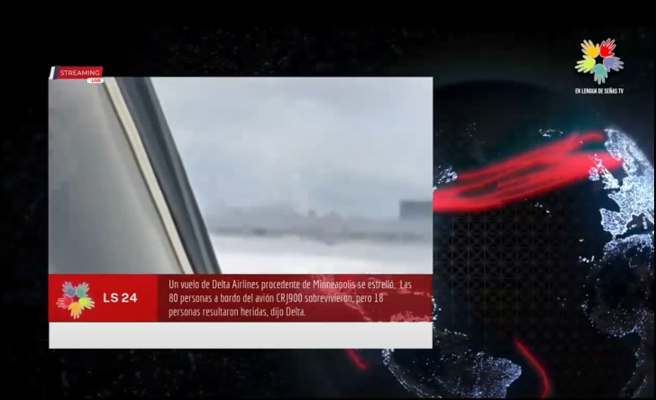 Un vuelo de Delta Airlines procedente de mineapolis se estrelló, volcó y se incendió en la pista.