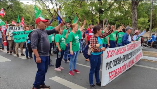Policía garantiza seguridad durante la marcha campesina
