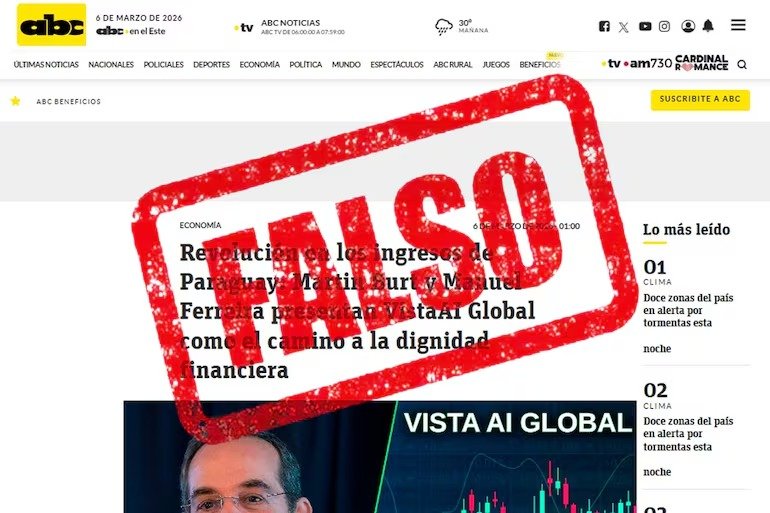 Replican web de ABC para posible estafa digital