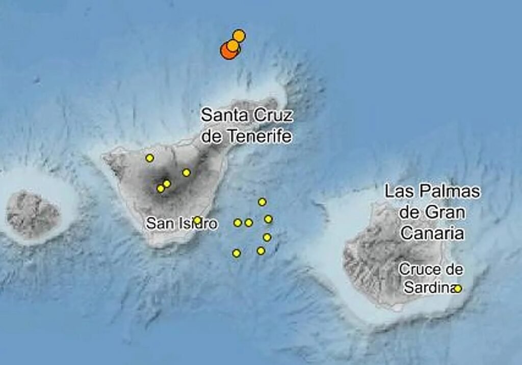 Serie sísmica frente a Punta Hidalgo sin daños en Tenerife